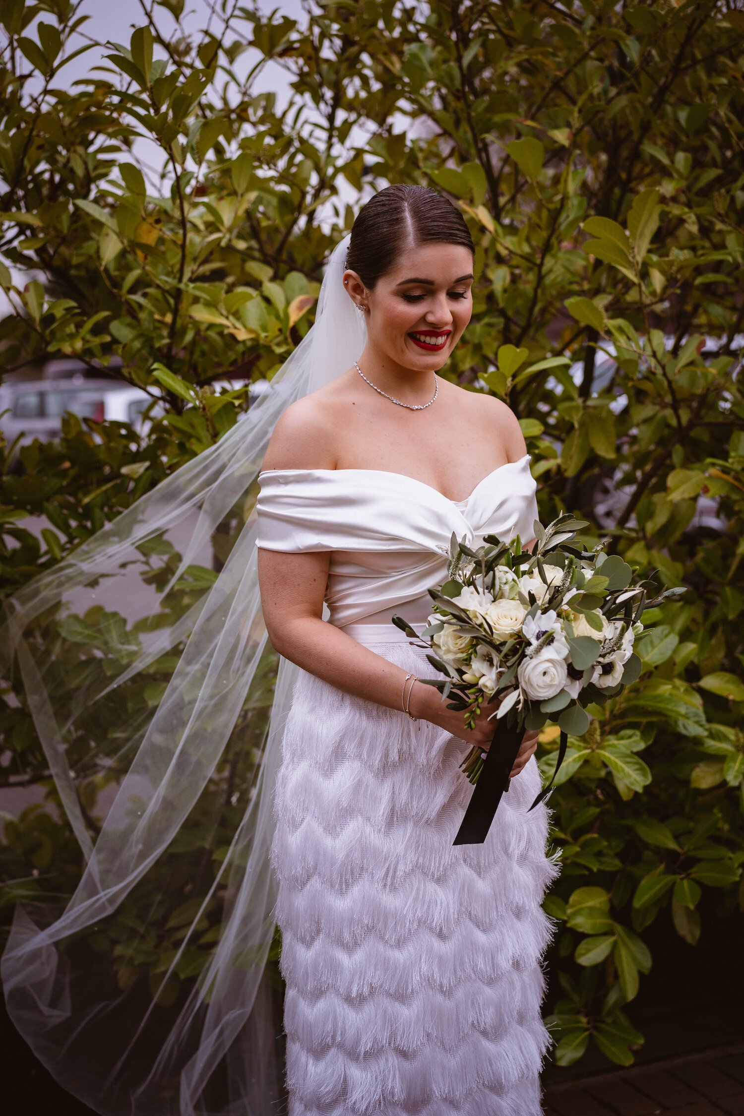 Beautiful bride Emma wears the Ivy skirt and Daffodil top by Halfpenny London for her wedding day