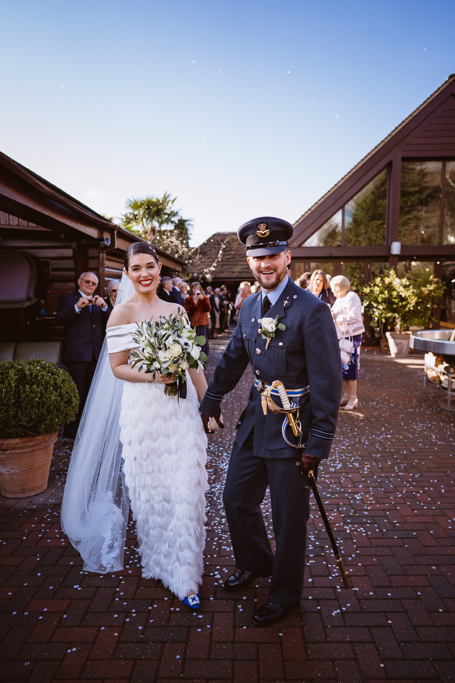 Beautiful bride Emma wears the Ivy skirt and Daffodil top by Halfpenny London for her wedding day