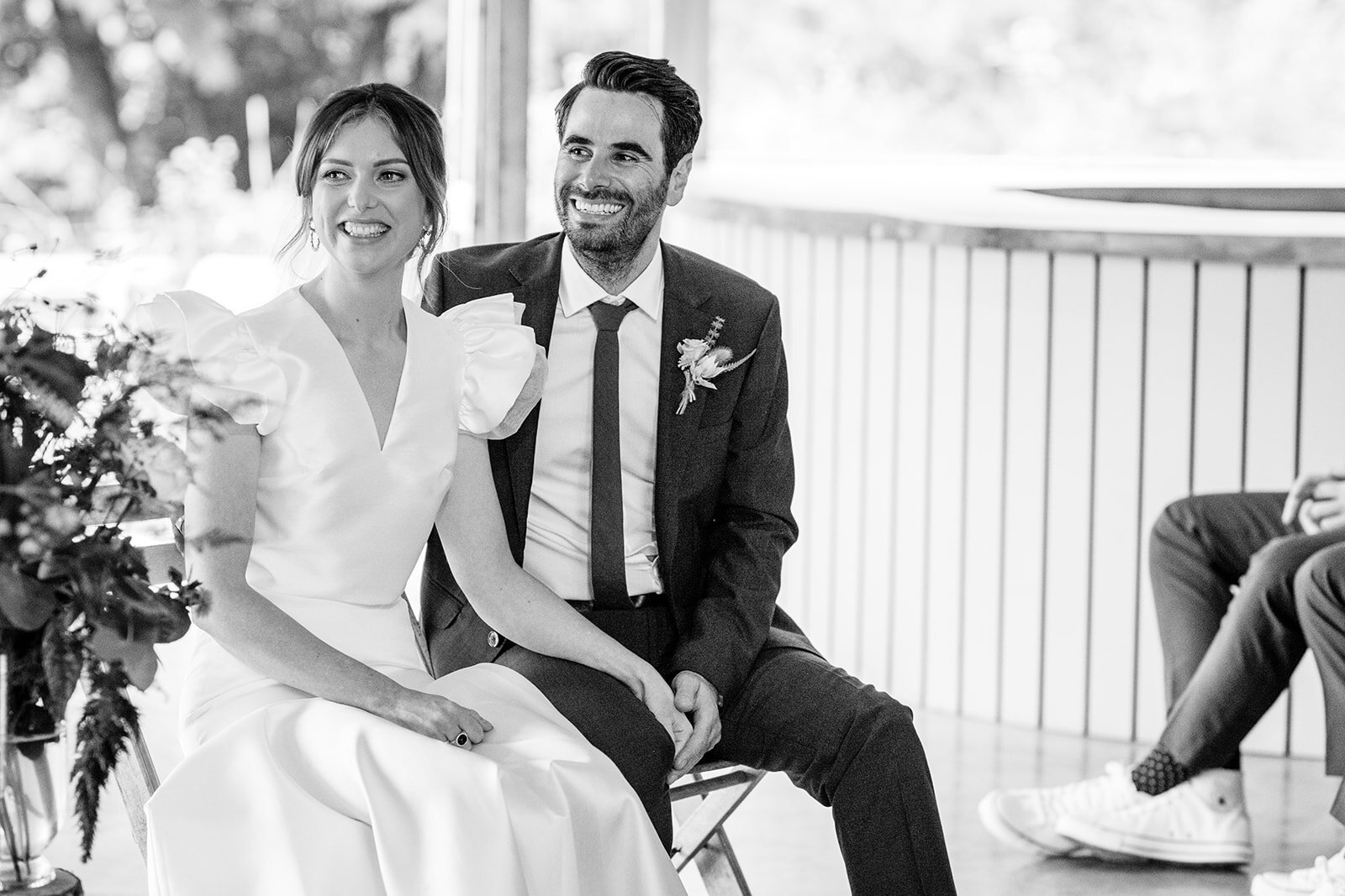 Beautiful bride Steph wore the George top and skirt by Halfpenny London for her wedding day