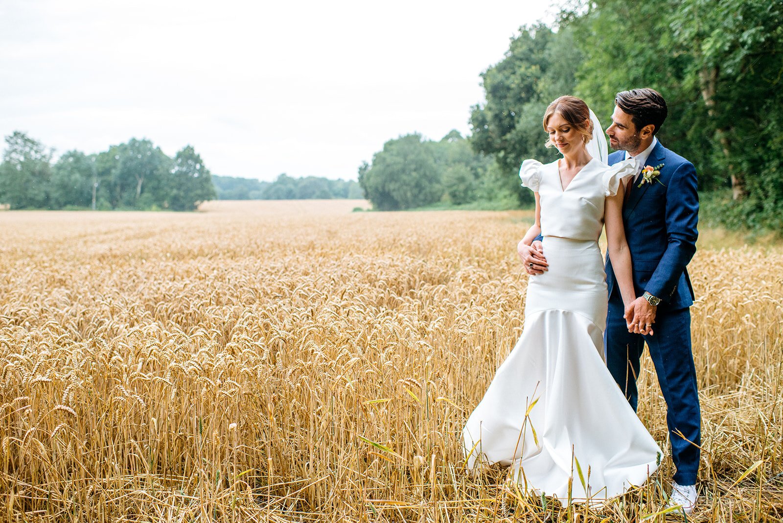 Beautiful bride Steph wore the George top and skirt by Halfpenny London for her wedding day