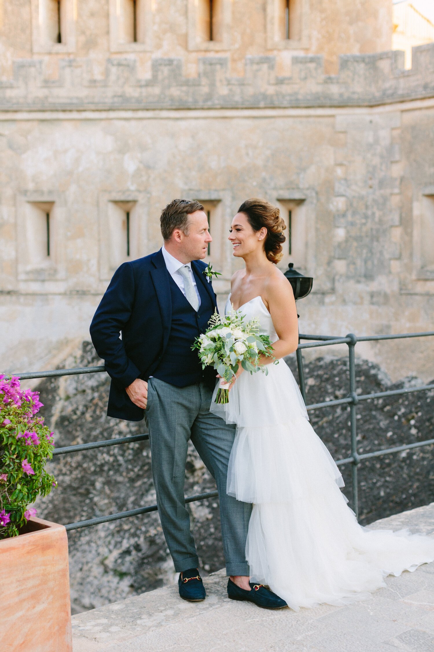 Beautiful bride Denise wore the Rita skirt and Ladbroke corset by Halfpenny London for her wedding day