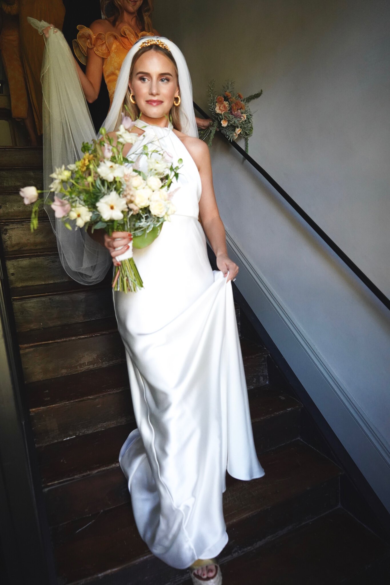 Beautiful bride Aisling wore the Cheryl wedding dress by Halfpenny London