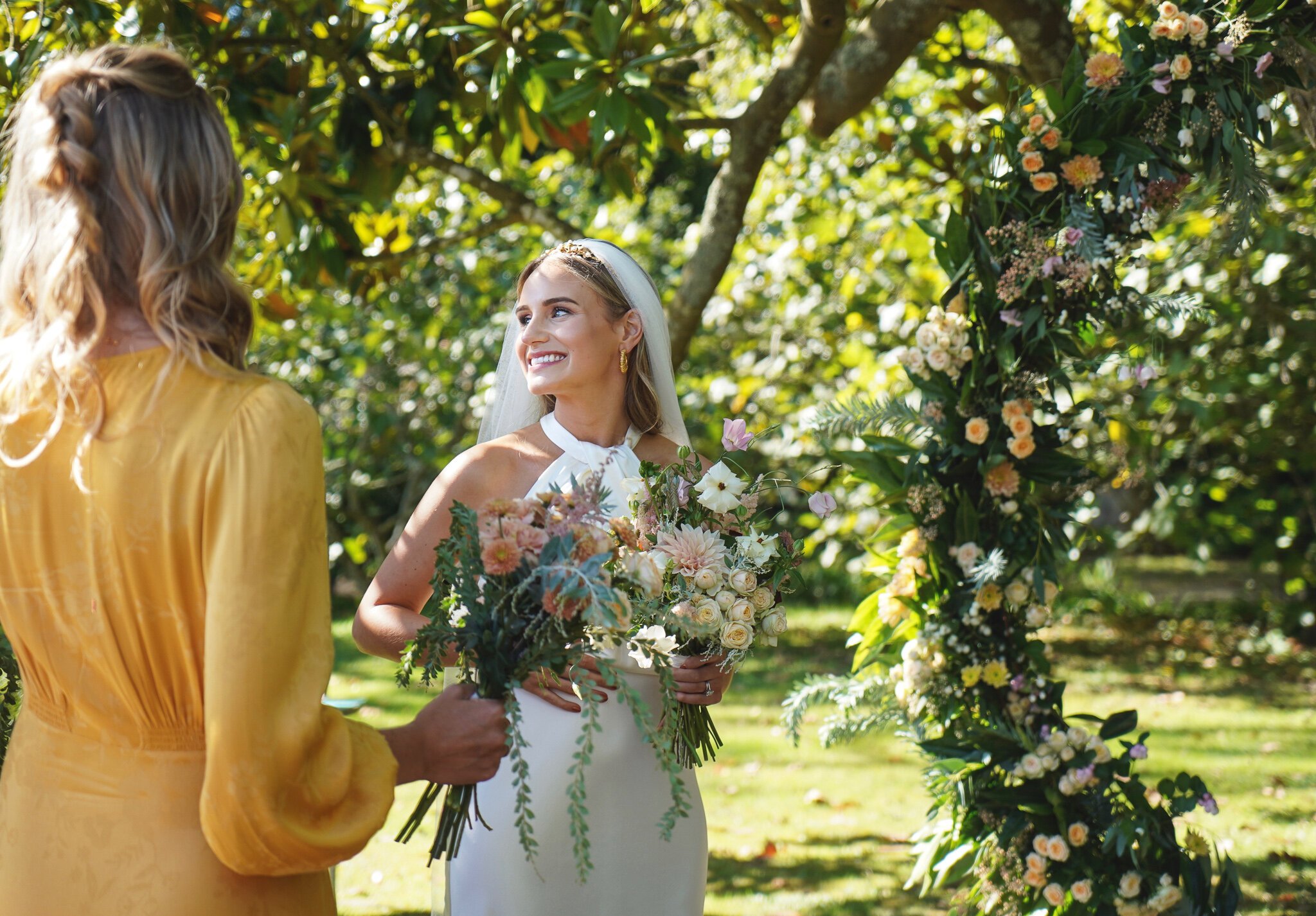 Beautiful bride Aisling wore the Cheryl wedding dress by Halfpenny London