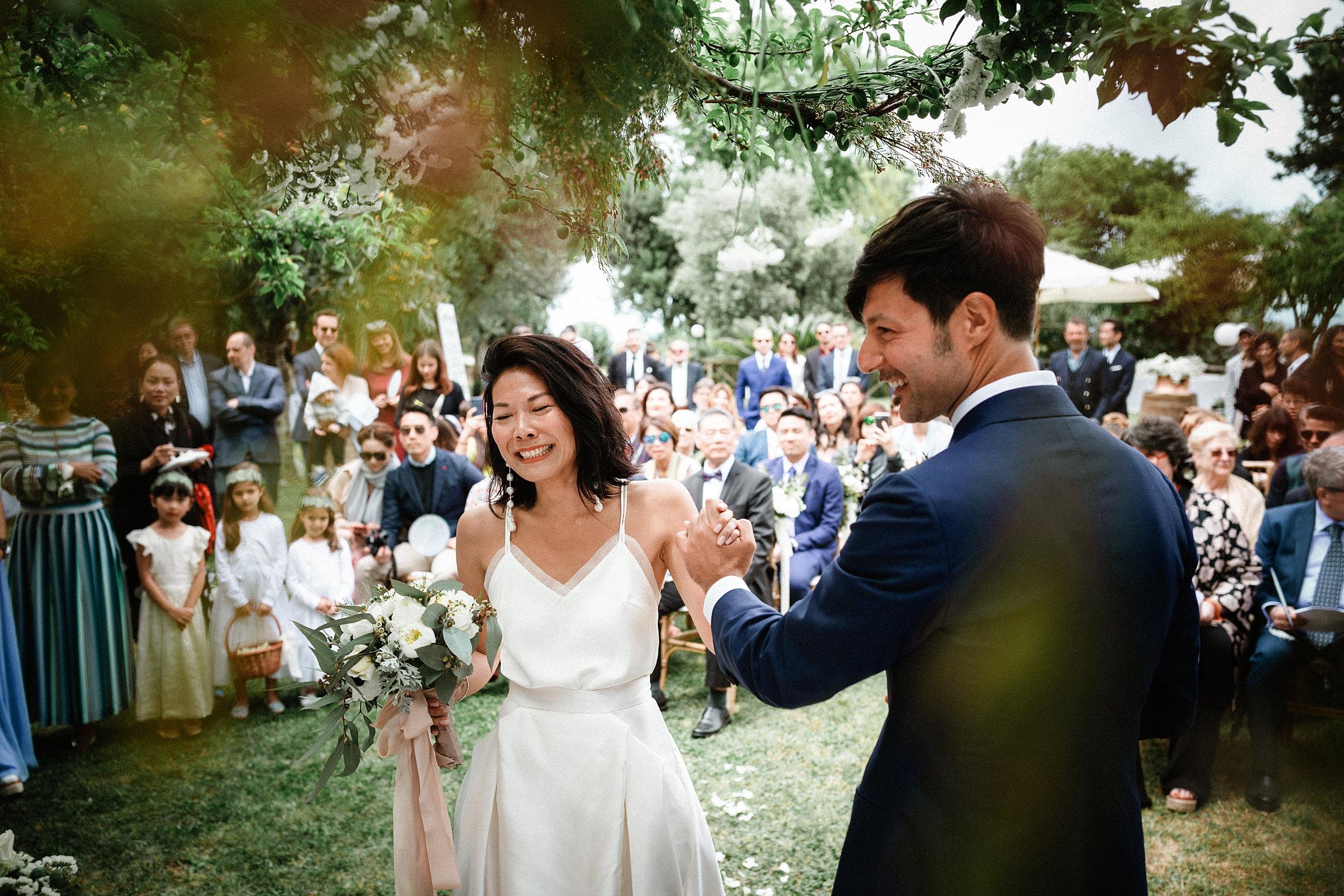 Beautiful bride Cindy wore a wedding dress by Halfpenny London