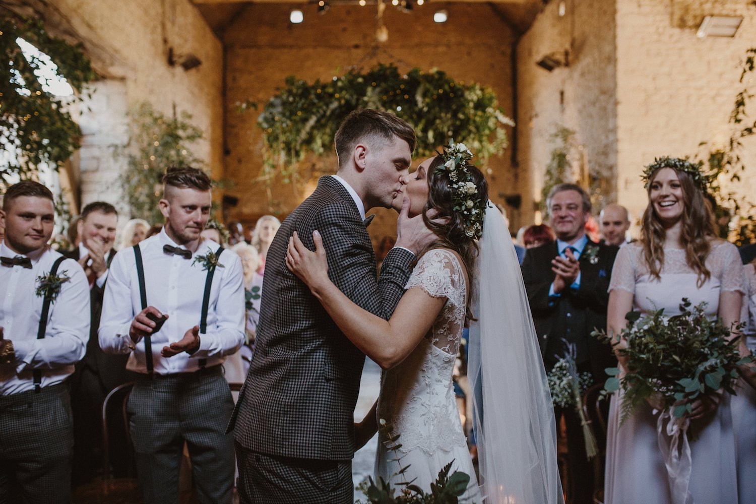 Beautiful bride Kristy wore a wedding dress by Halfpenny London