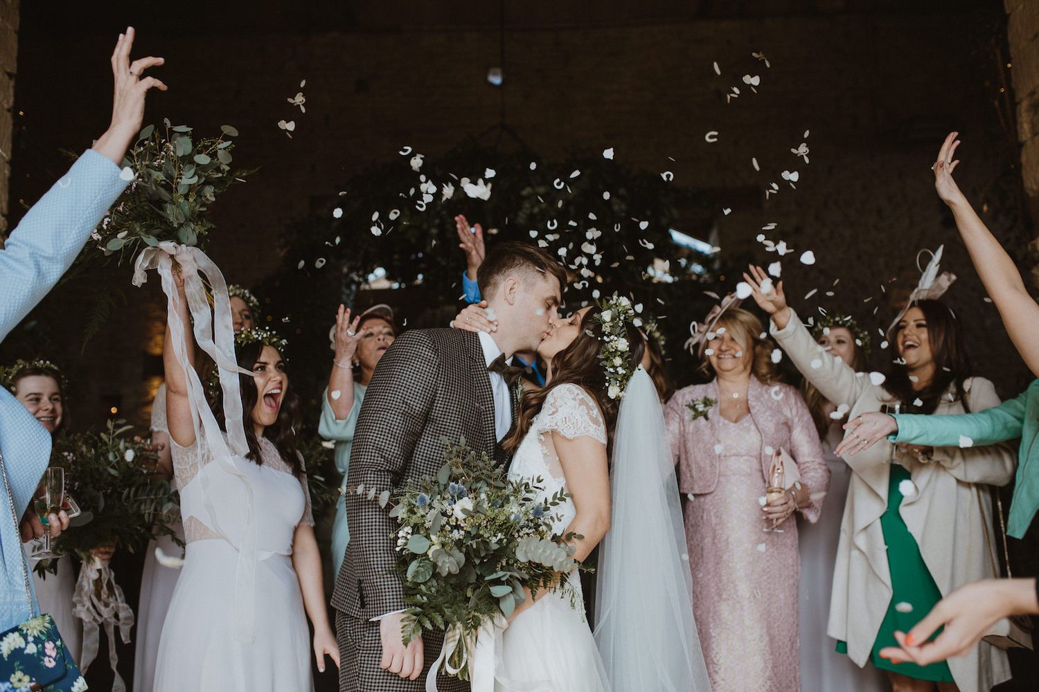 Beautiful bride Kristy wore a wedding dress by Halfpenny London