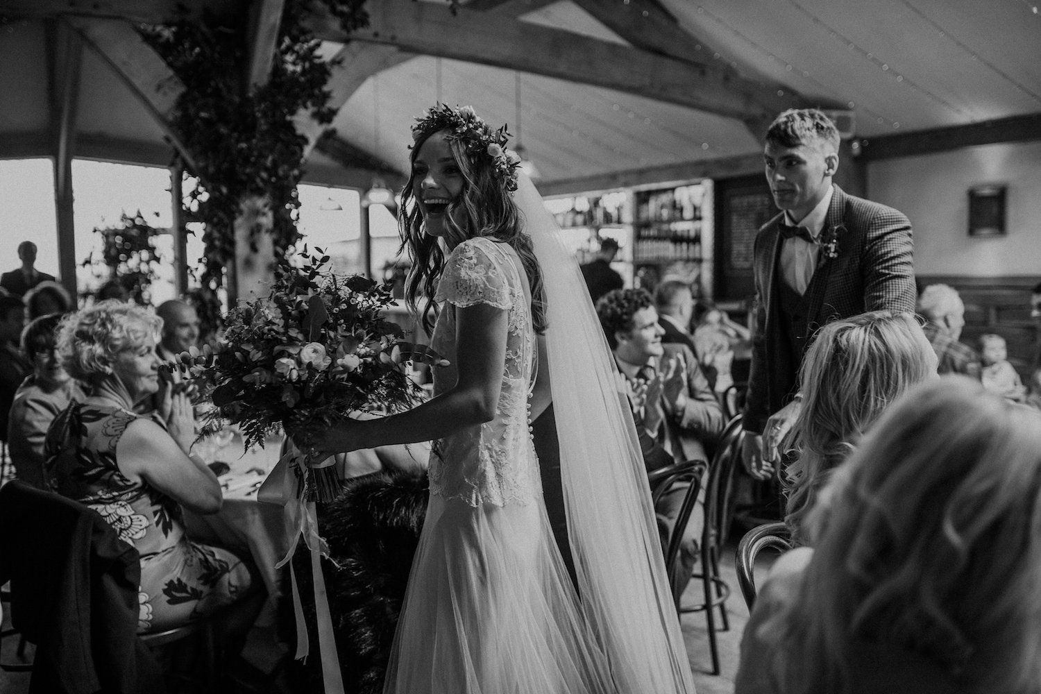 Beautiful bride Kristy wore a wedding dress by Halfpenny London