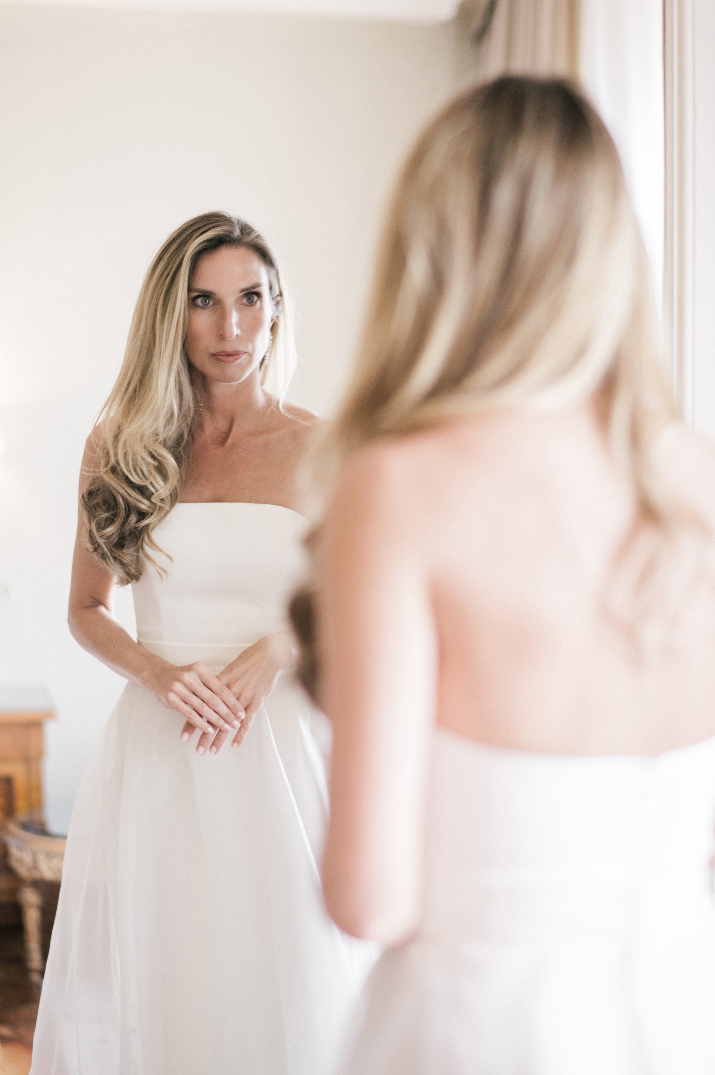 Beautiful bride Alice wore the Oliver wedding dress, sheer organza Mayfair skirt and Issa shrug.