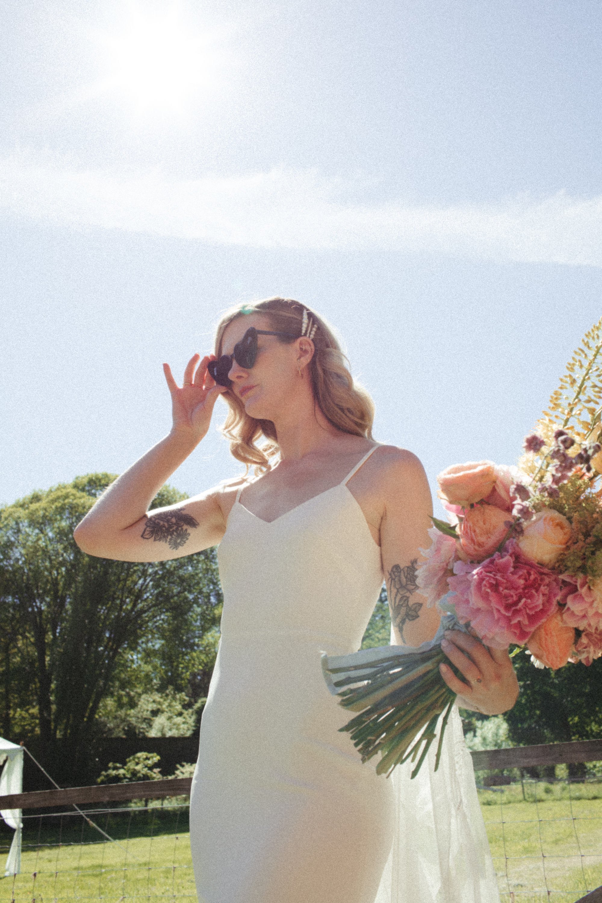 Beautiful bride Sharon wore the Victor wedding dress by Halfpenny London