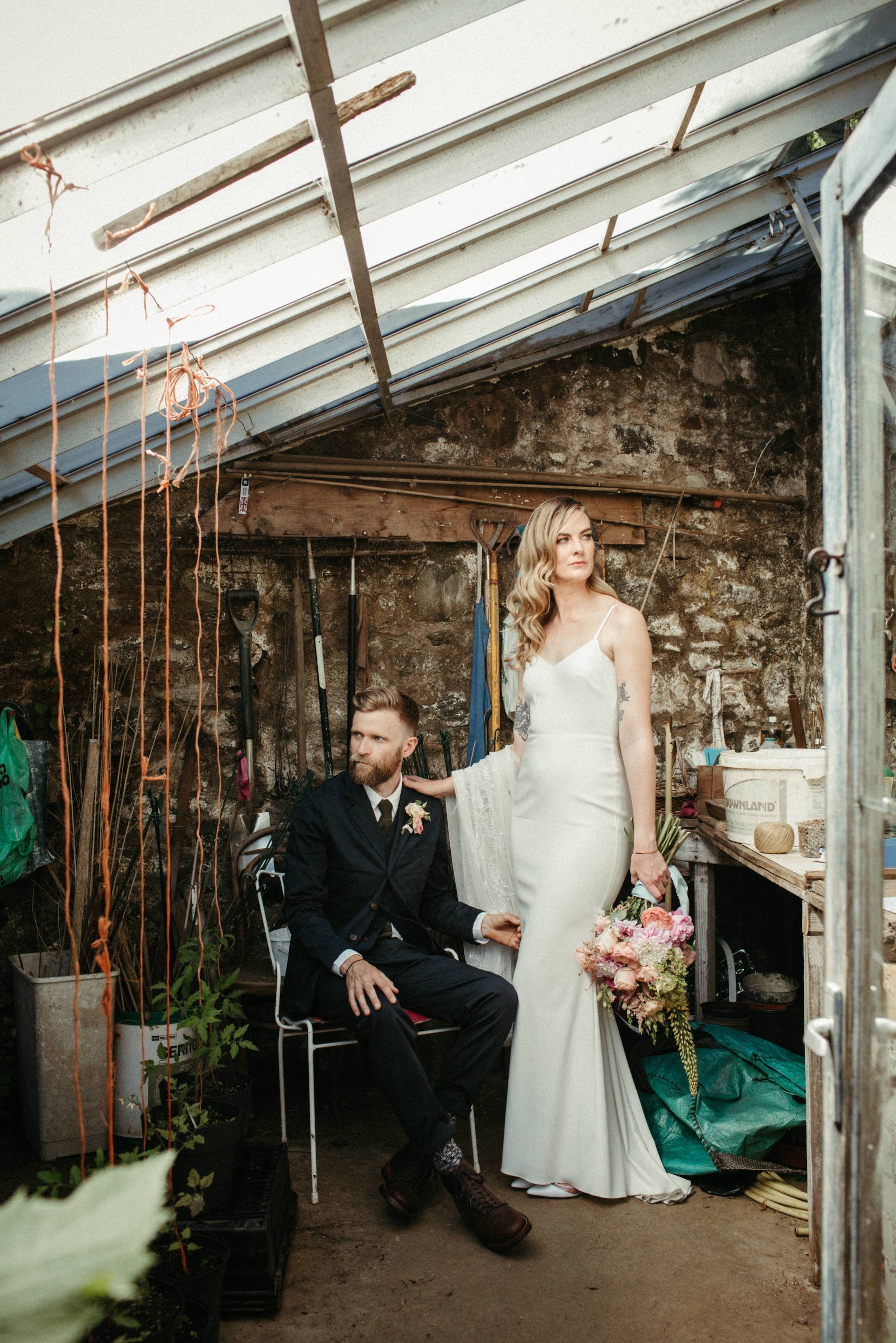 Beautiful bride Sharon wore the Victor wedding dress by Halfpenny London