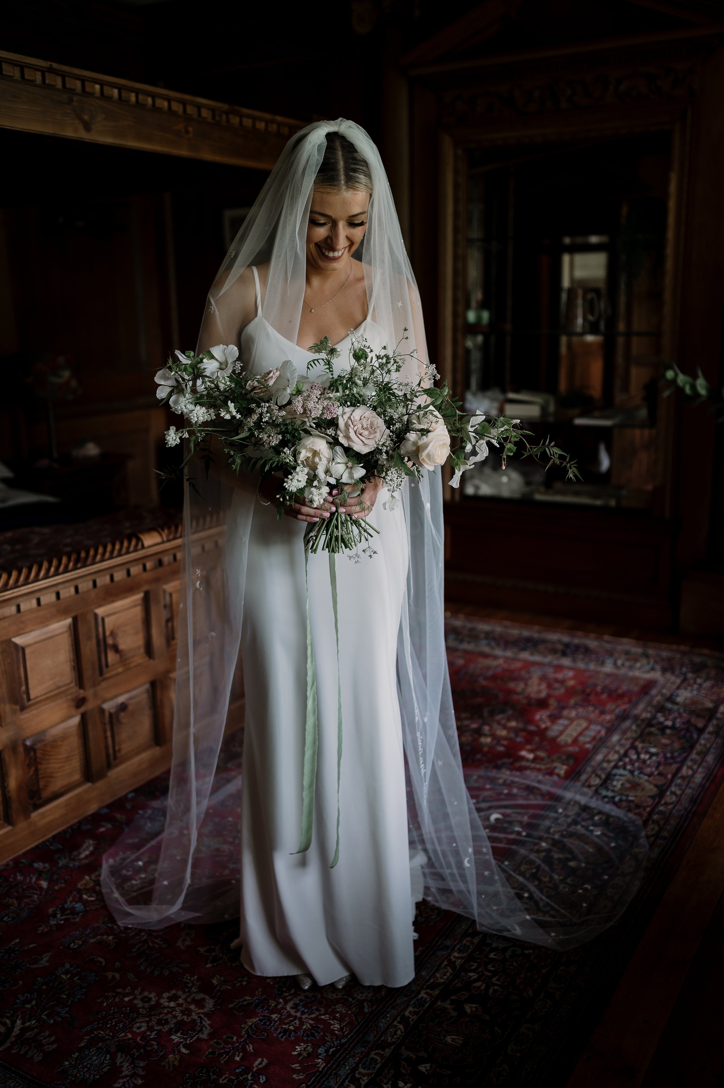 Beautiful bride Lydia wore a wedding dress by Halfpenny London