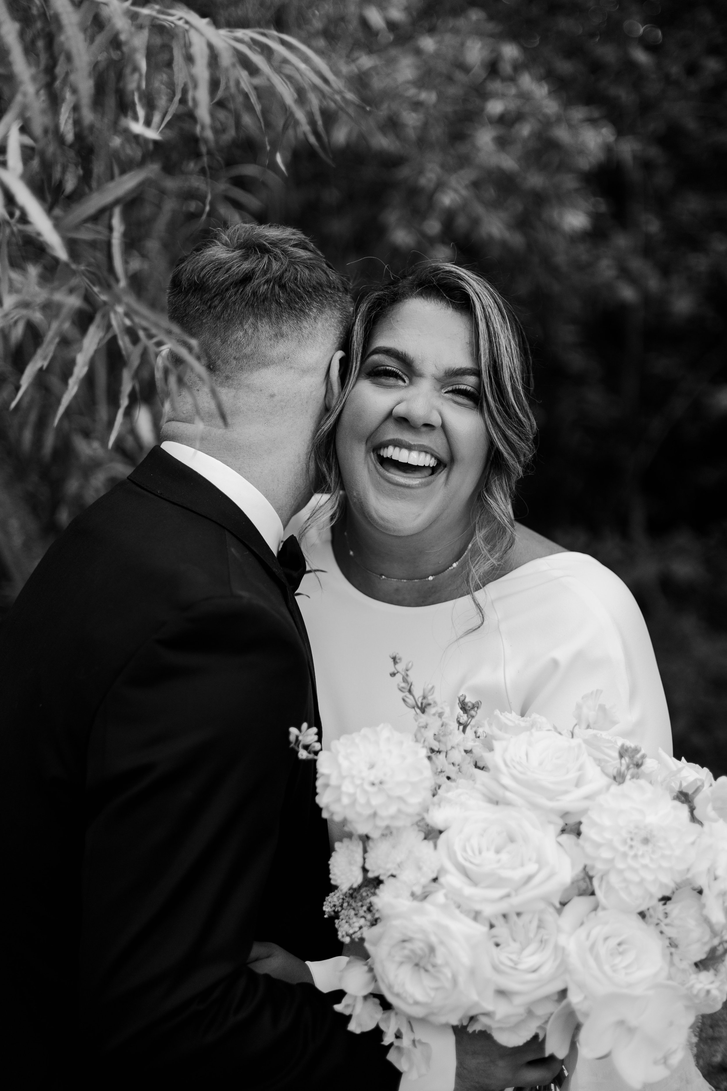 Beautiful bride Natalie wore the Ruffle Rose skirt and a bespoke Gordon top | Wedding dress by Halfpenny London