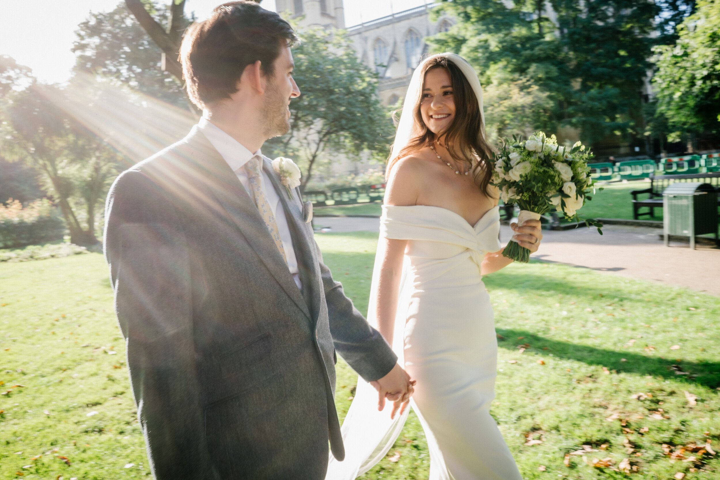 Beautiful bride Kate wore the Daffodil wedding dress by Halfpenny London