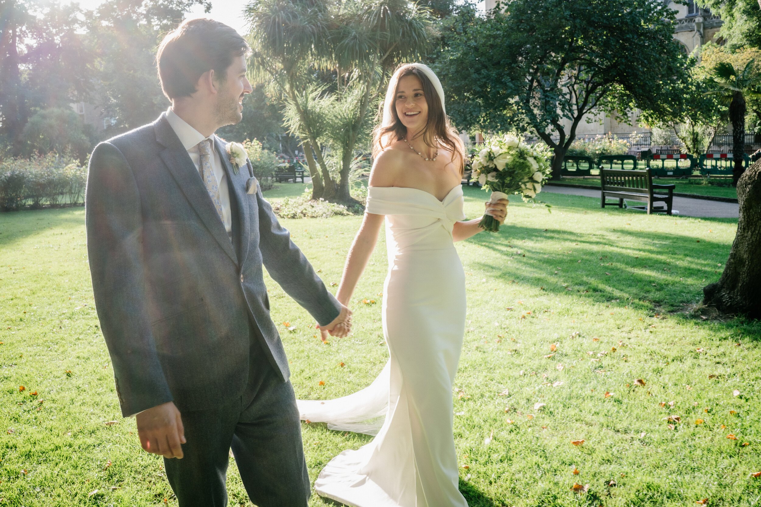 Beautiful bride Kate wore the Daffodil wedding dress by Halfpenny London