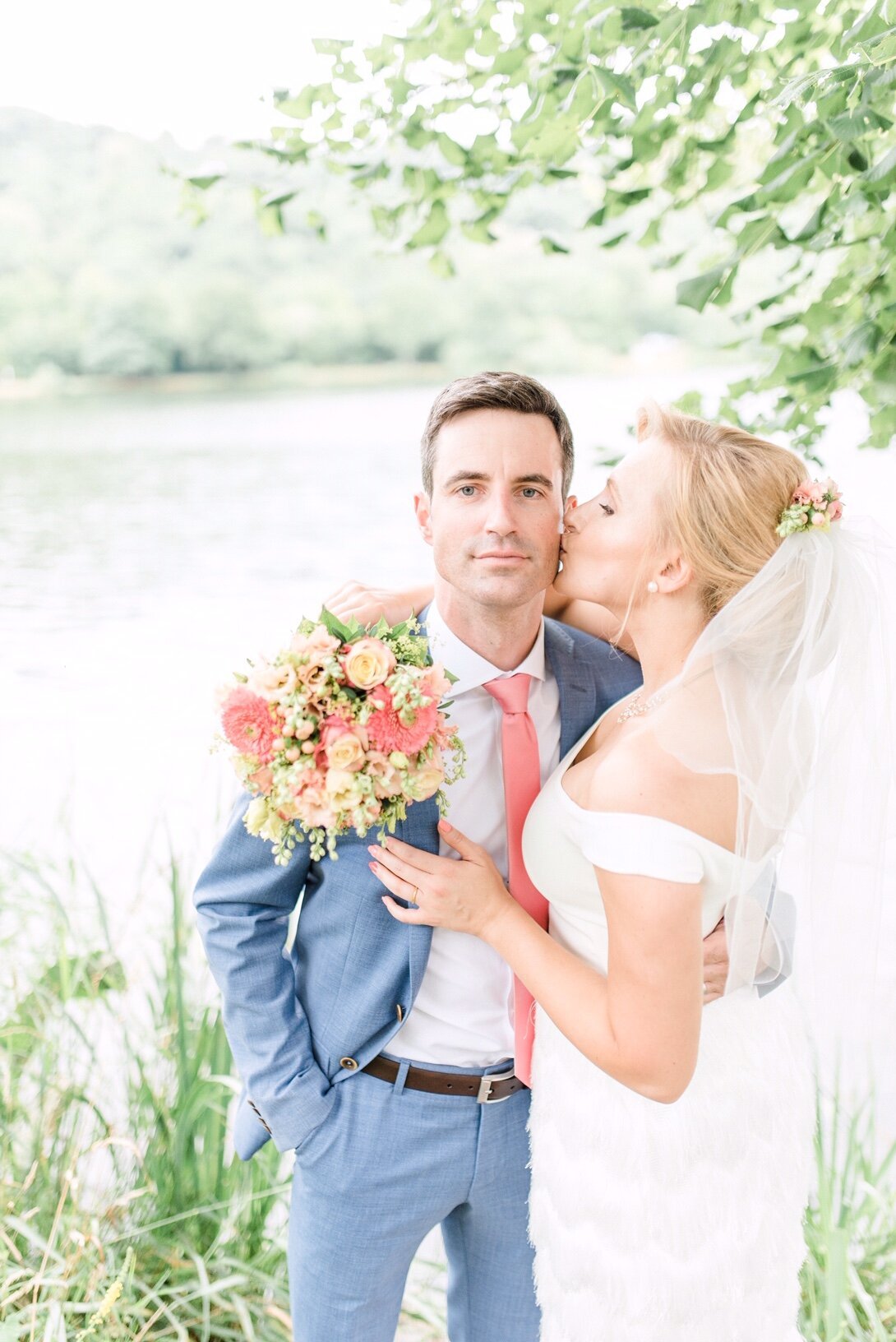 Beautiful bride Julia wears the Ivy skirt and Harbour top from Halfpenny London