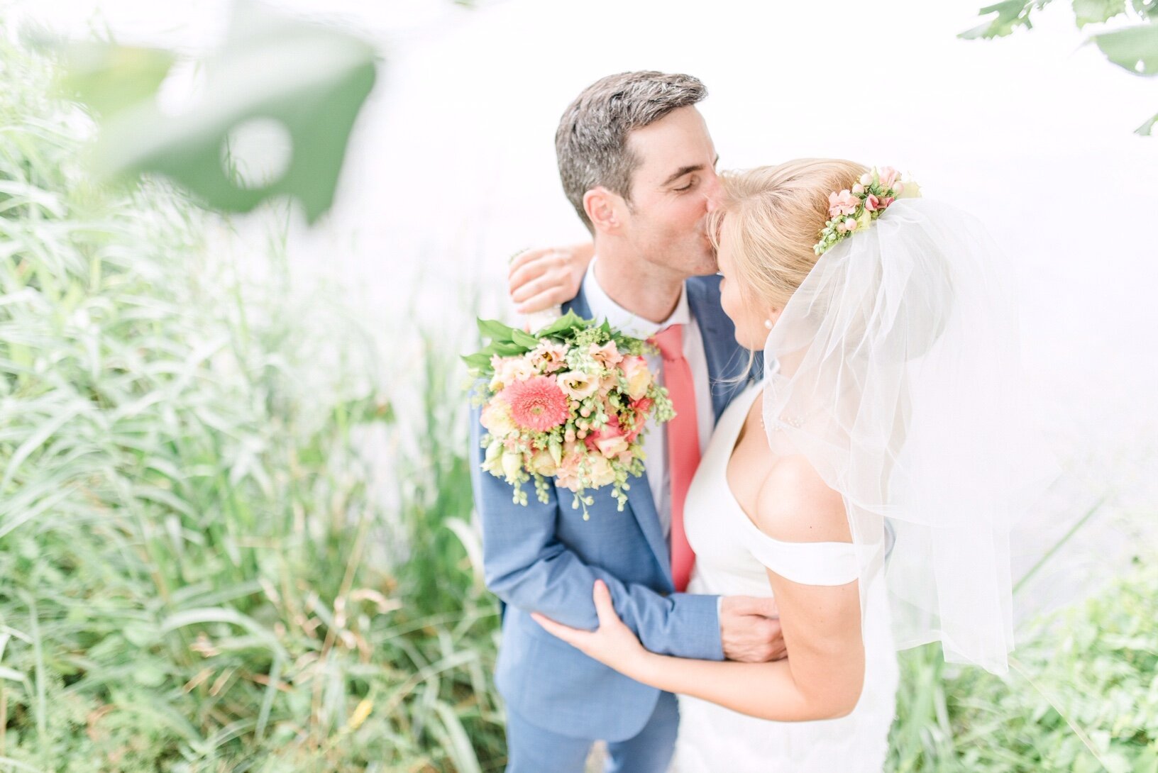 Beautiful bride Julia wears the Ivy skirt and Harbour top from Halfpenny London