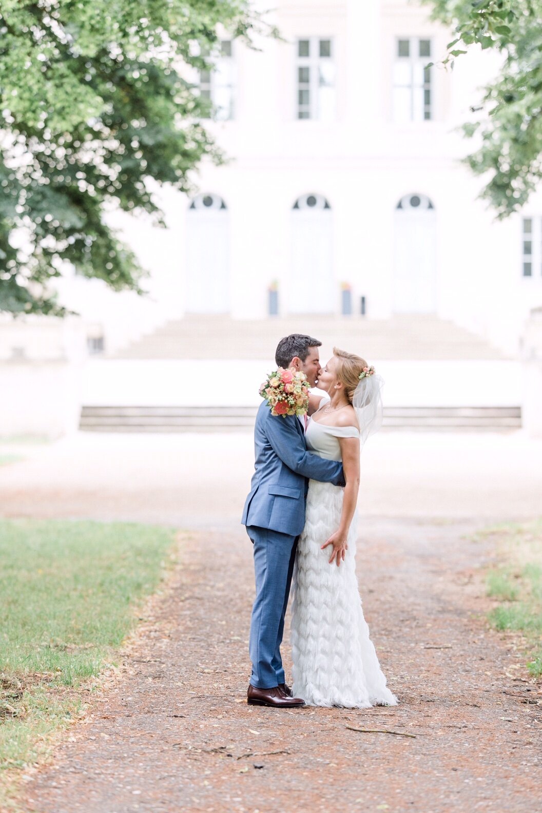 Beautiful bride Julia wears the Ivy skirt and Harbour top from Halfpenny London