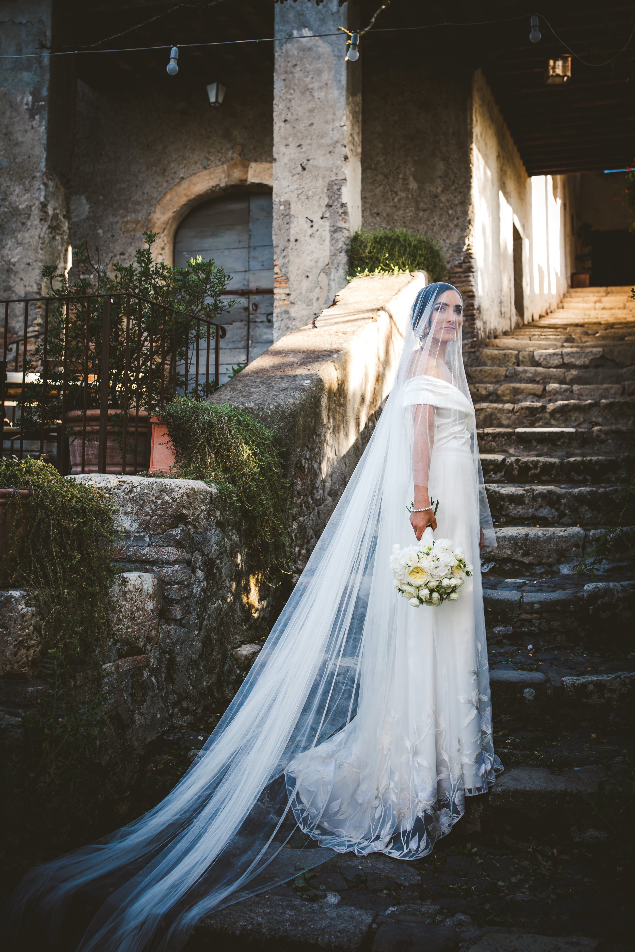 Beautiful bride Aislinn wears the Daffodil dress by Halfpenny London