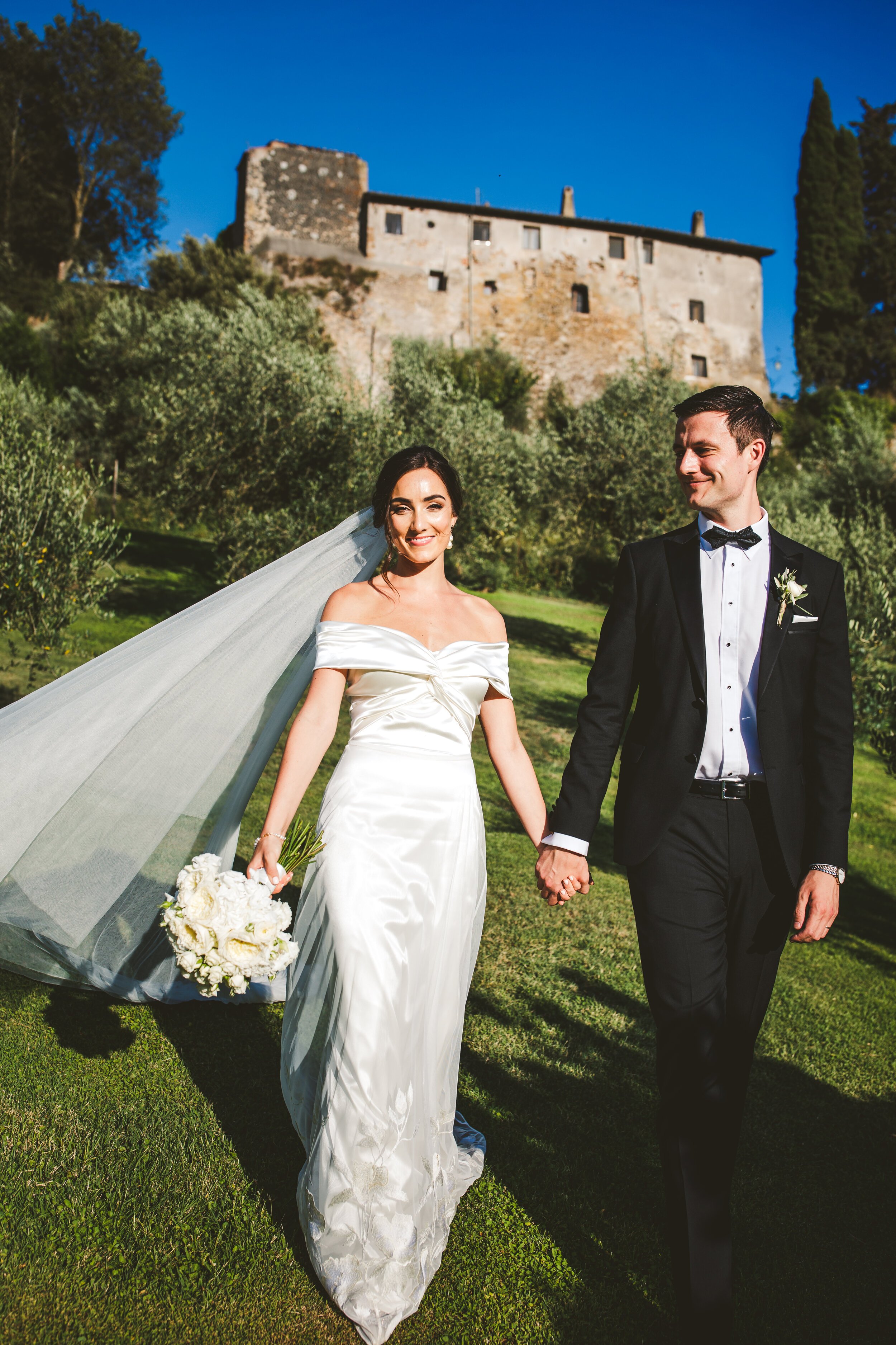 Beautiful bride Aislinn wears the Daffodil dress by Halfpenny London