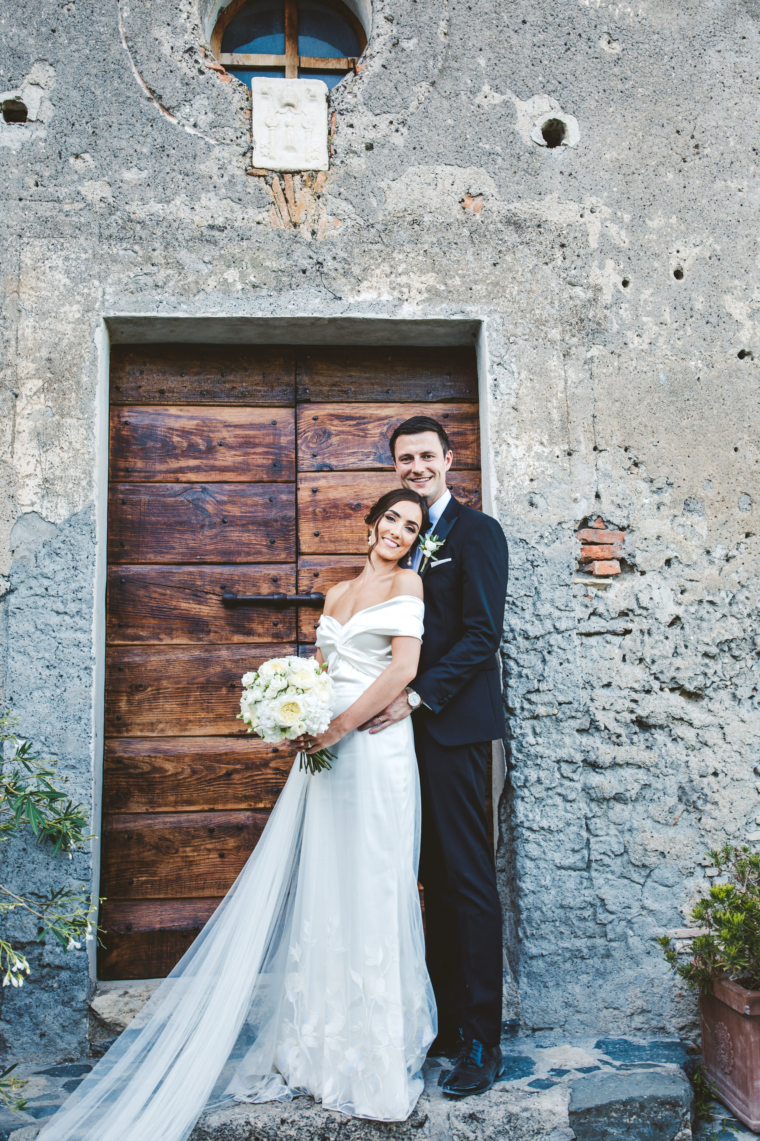 Beautiful bride Aislinn wears the Daffodil dress by Halfpenny London