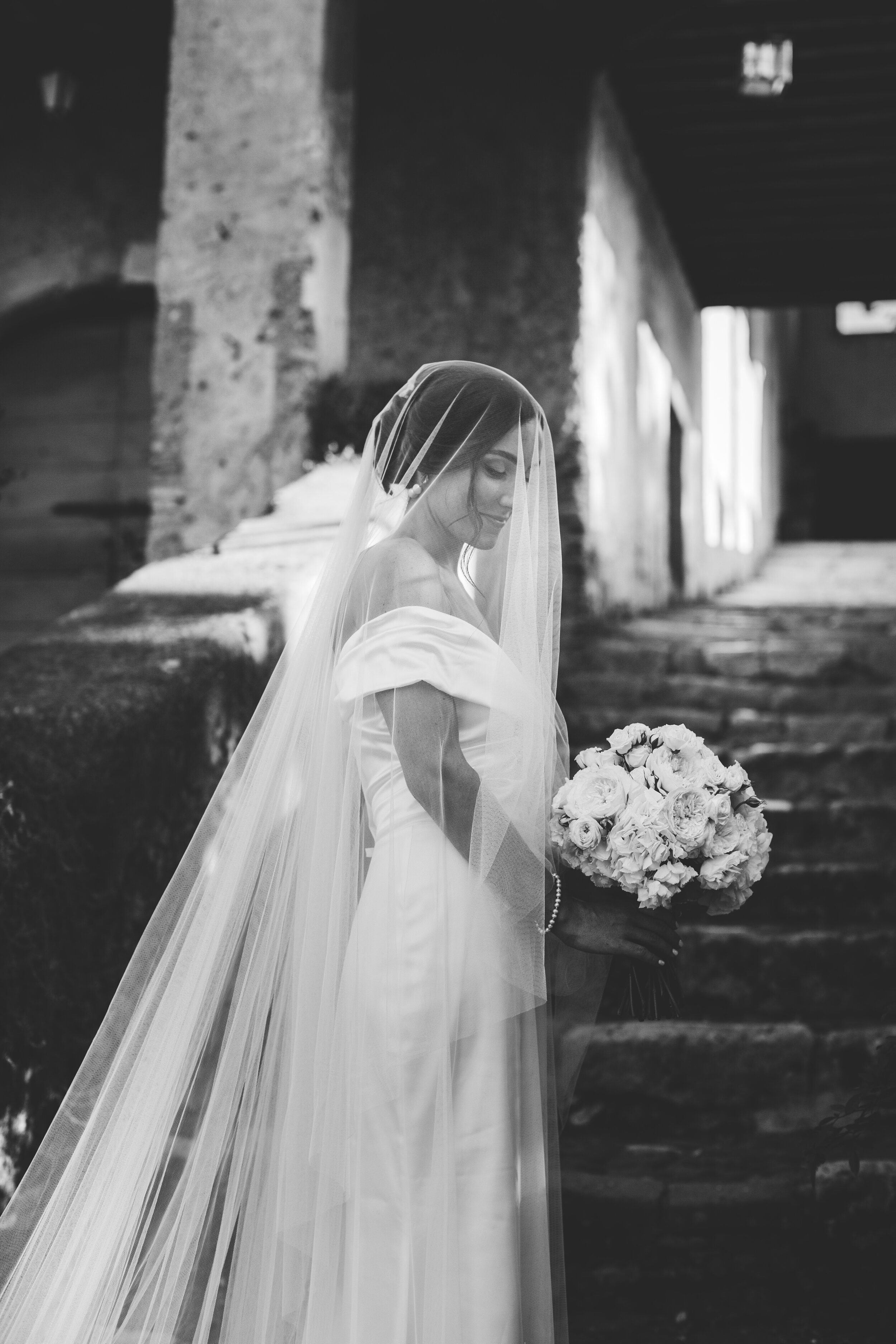 Beautiful bride Aislinn wears the Daffodil dress by Halfpenny London