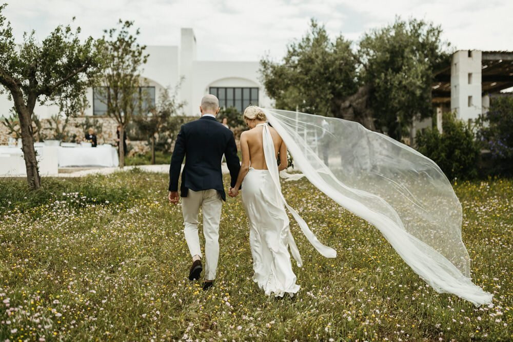 Beautiful bride Morag wears the Cheryl dress by British bridal designer Halfpenny London