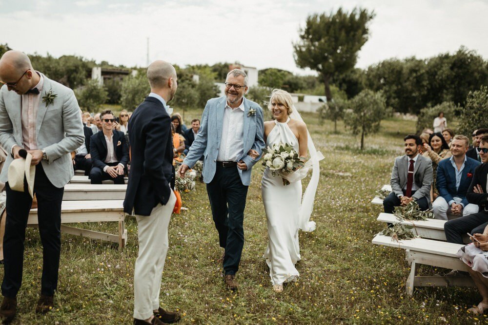 Beautiful bride Morag wears the Cheryl dress by British bridal designer Halfpenny London