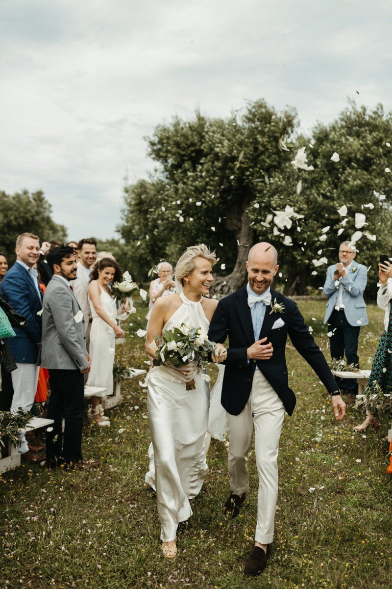 Beautiful bride Morag wears the Cheryl dress by British bridal designer Halfpenny London