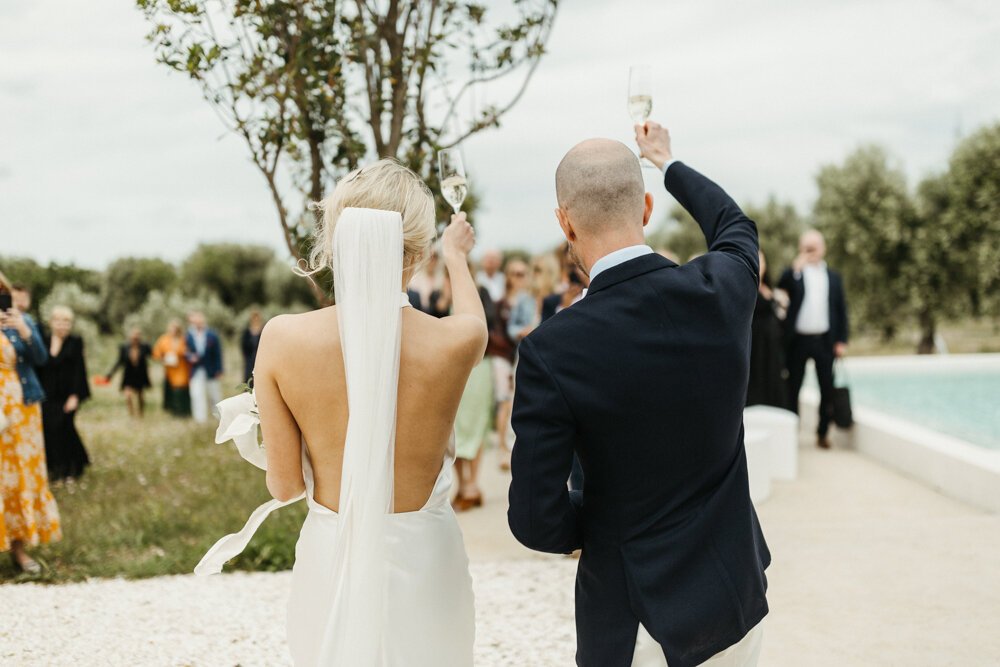 Beautiful bride Morag wears the Cheryl dress by British bridal designer Halfpenny London