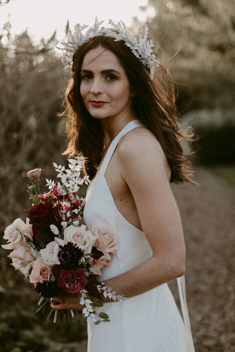 Beautiful bride Laura wears the Lily skirt skirt from British bridal designer Halfpenny London