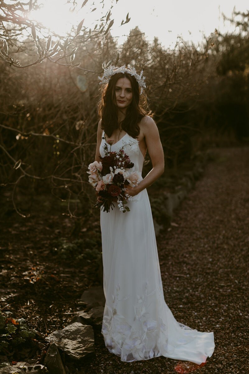 Beautiful bride Laura wears the Lily skirt skirt from British bridal designer Halfpenny London