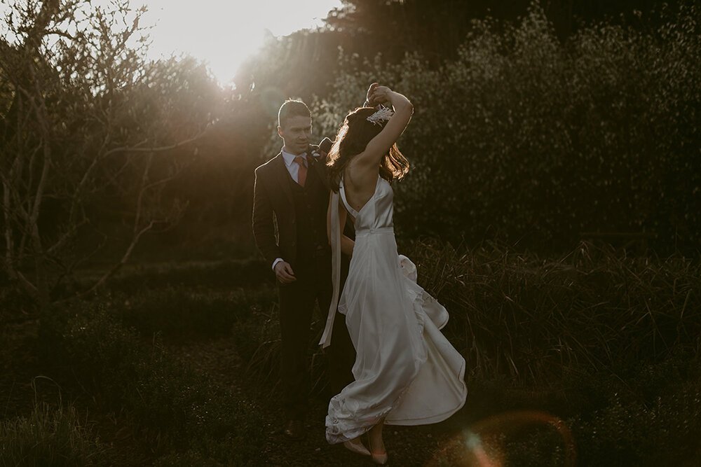 Beautiful bride Laura wears the Lily skirt skirt from British bridal designer Halfpenny London