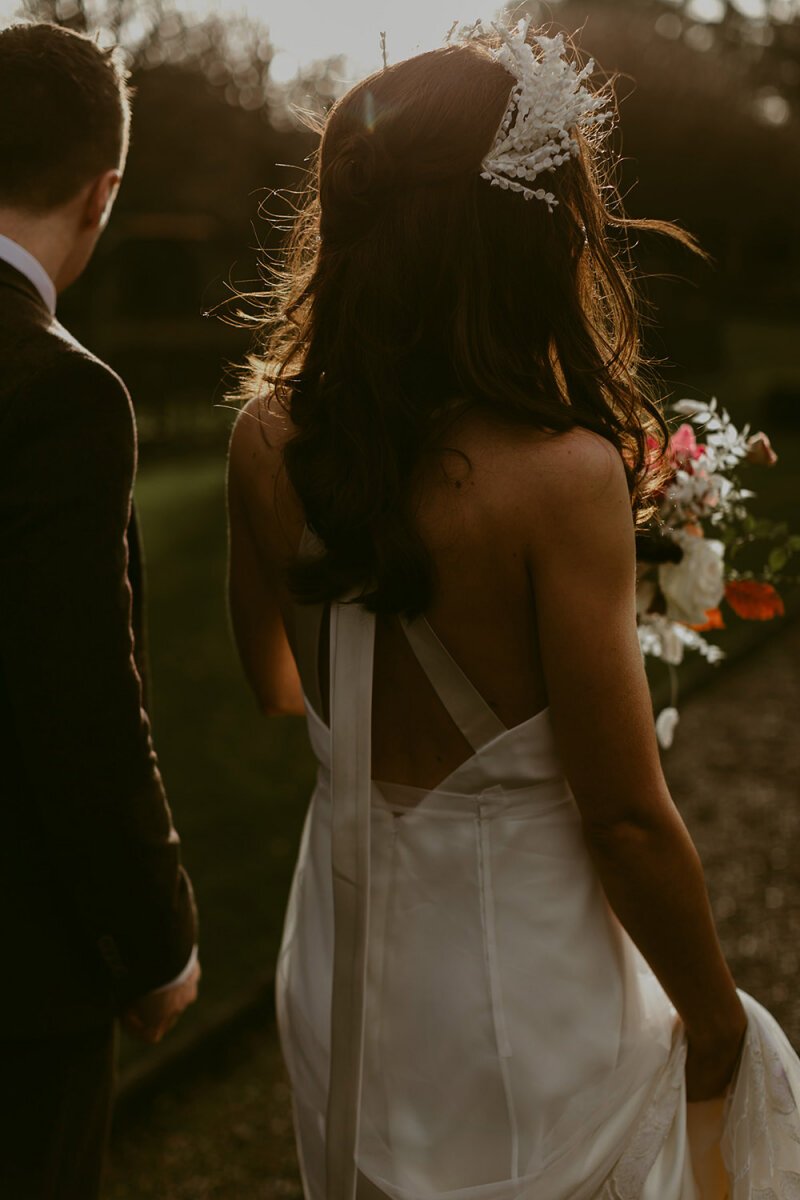 Beautiful bride Laura wears the Lily skirt skirt from British bridal designer Halfpenny London