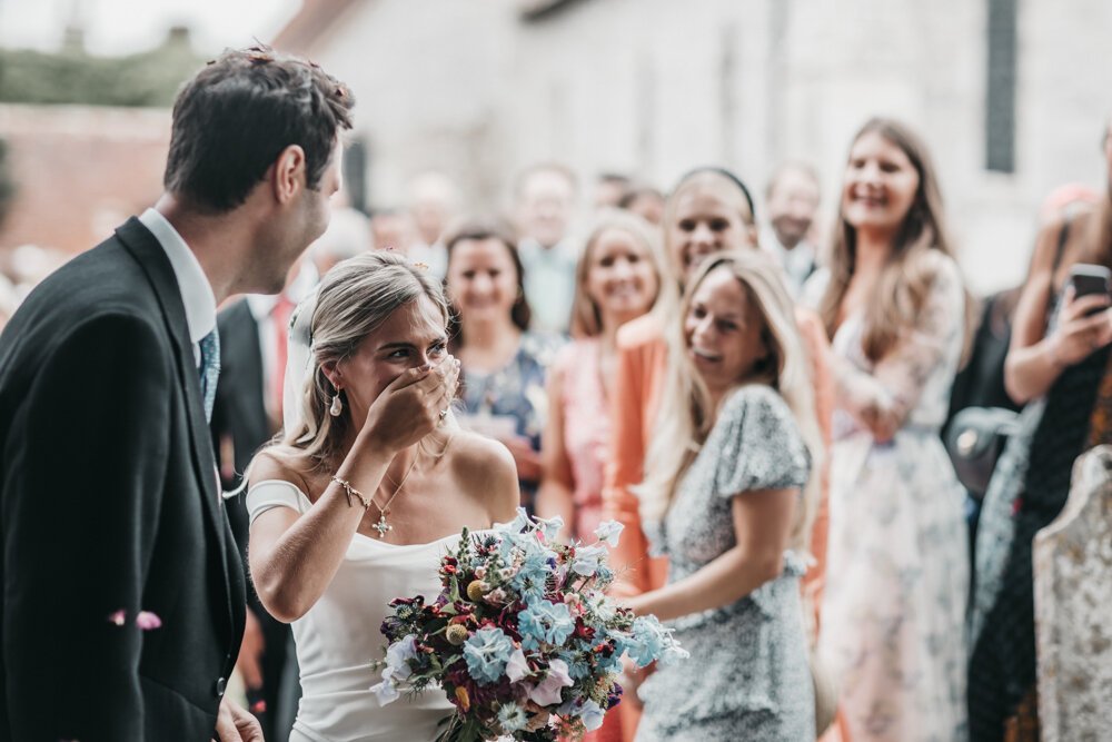 Beautiful bride Lottie wears the Charlotte dress by Halfpenny London