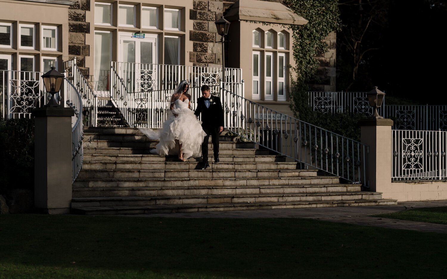 Beautiful bride Caroline wears the Riri skirt from British bridal designer Halfpenny London