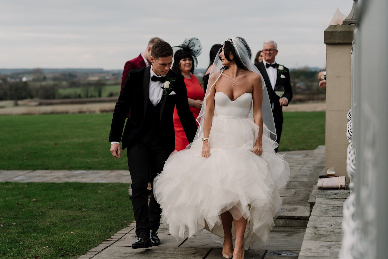 Beautiful bride Caroline wears the Riri skirt from British bridal designer Halfpenny London