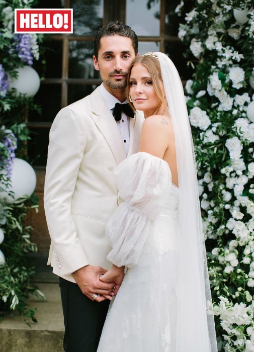 Millie Mackintosh wedding wearing a bespoke Halfpenny London