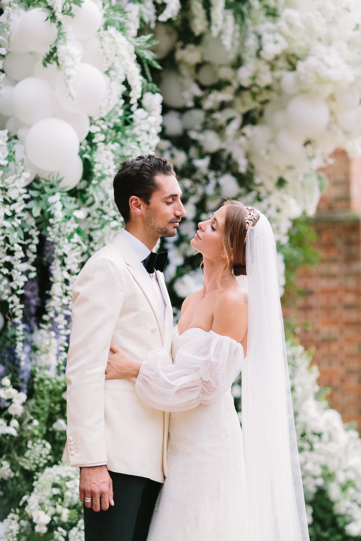 Millie Mackintosh wedding wearing a bespoke Halfpenny London