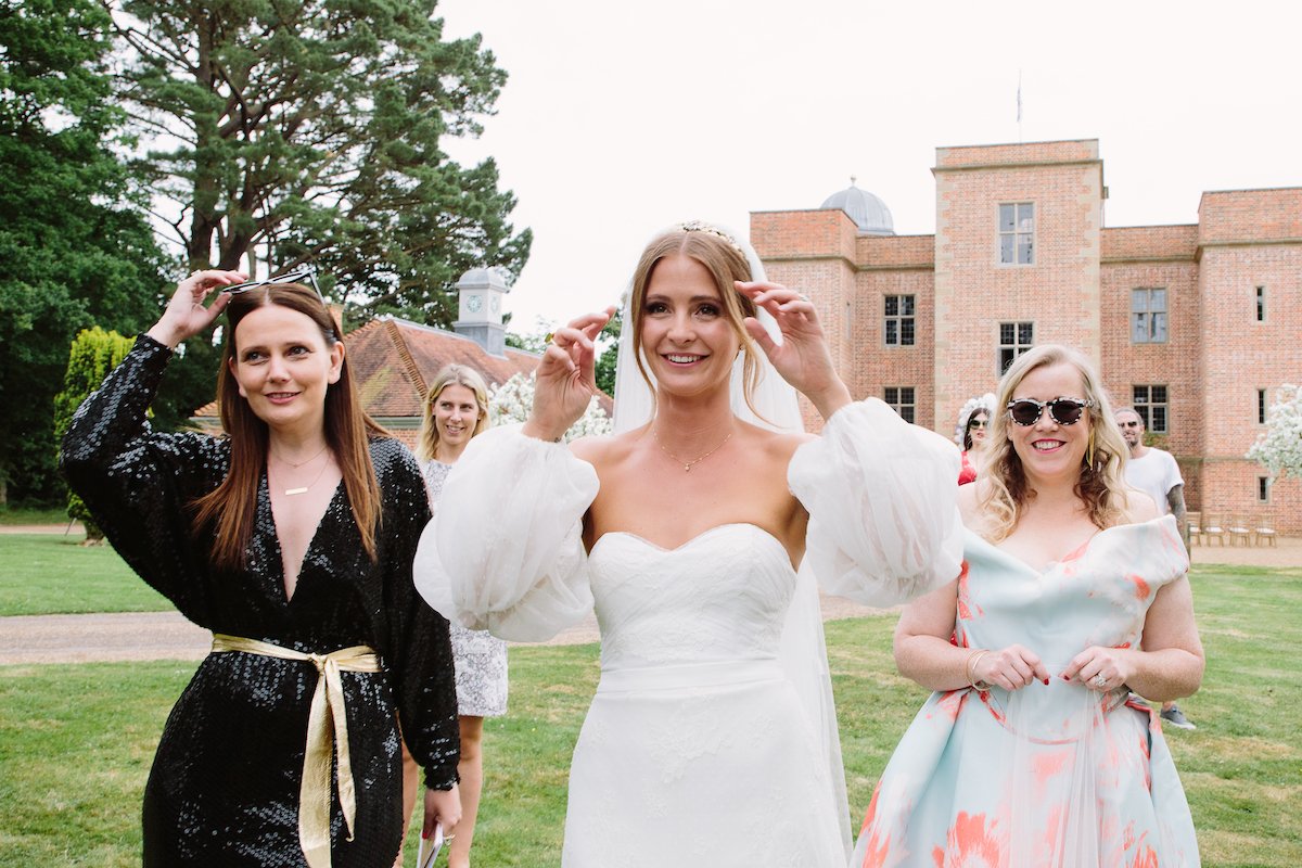 Millie Mackintosh wedding wearing a bespoke Halfpenny London