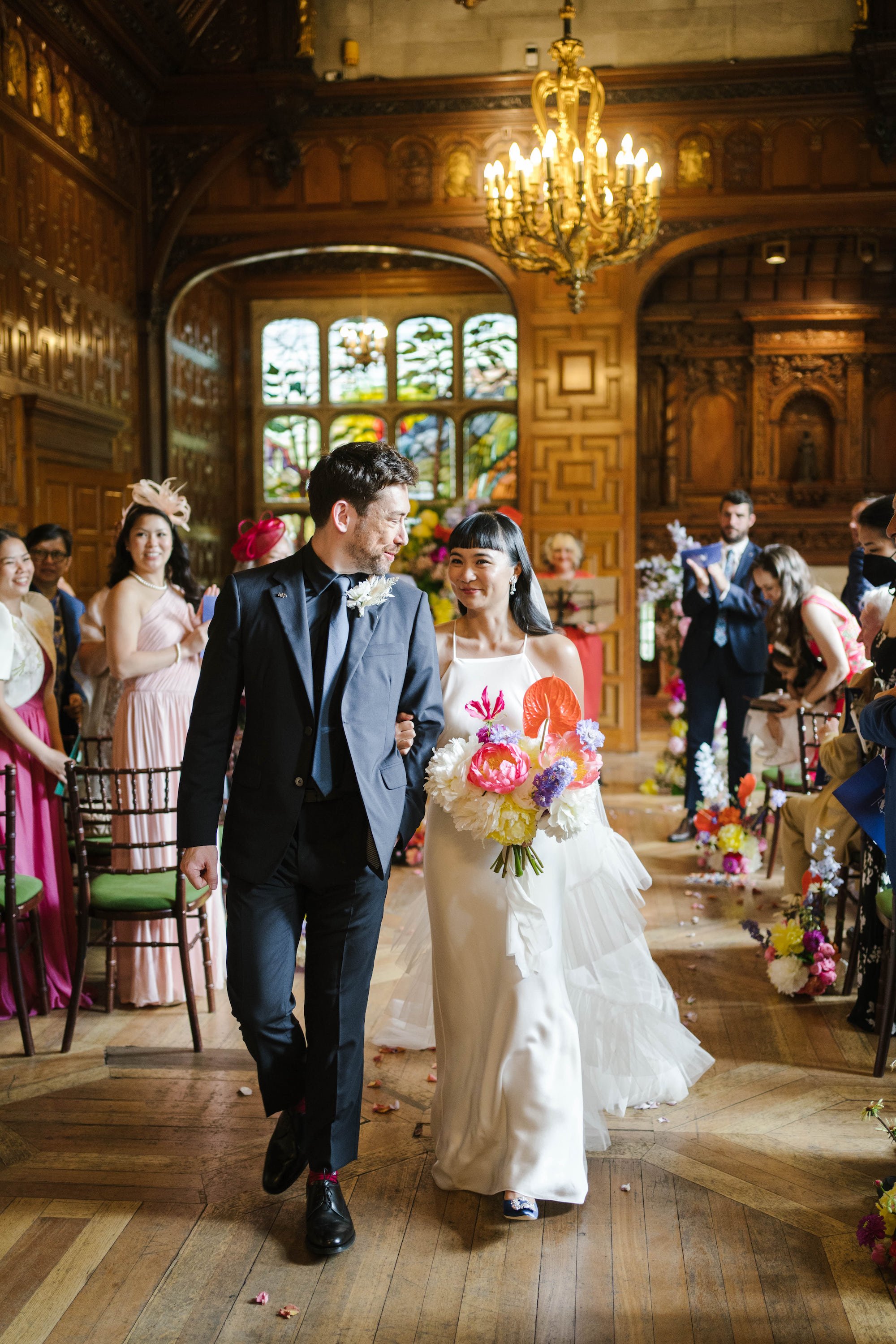 Beautiful bride Angela wore the Max wedding dress and Margaret veil by Halfpenny London