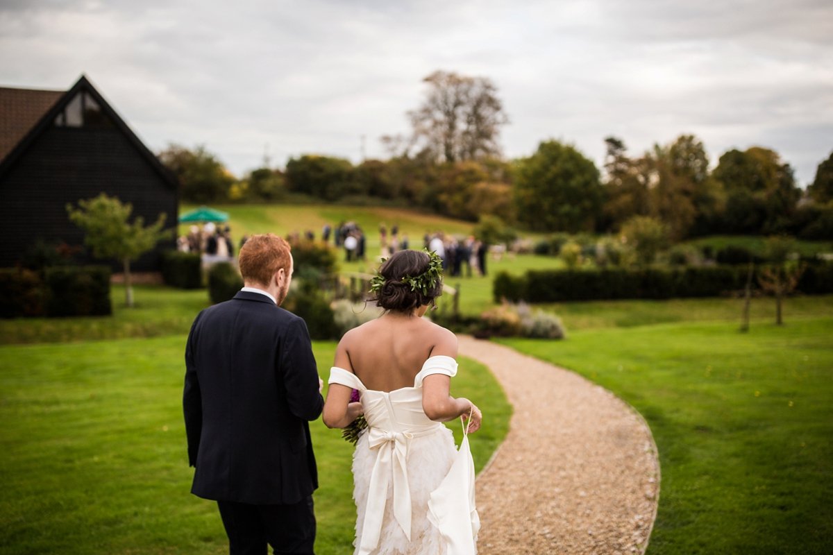 Beautiful bride Leah wore a wedding dress by Halfpenny London