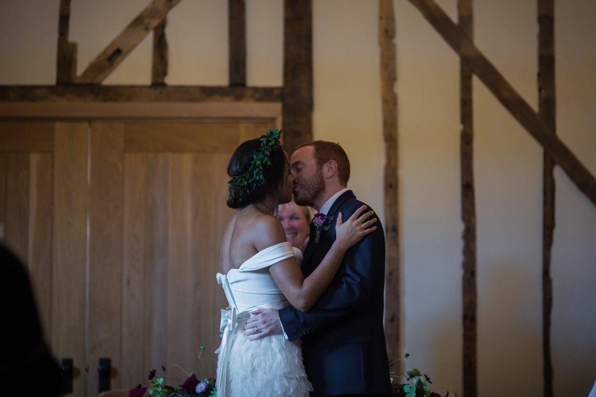 Beautiful bride Leah wore a wedding dress by Halfpenny London