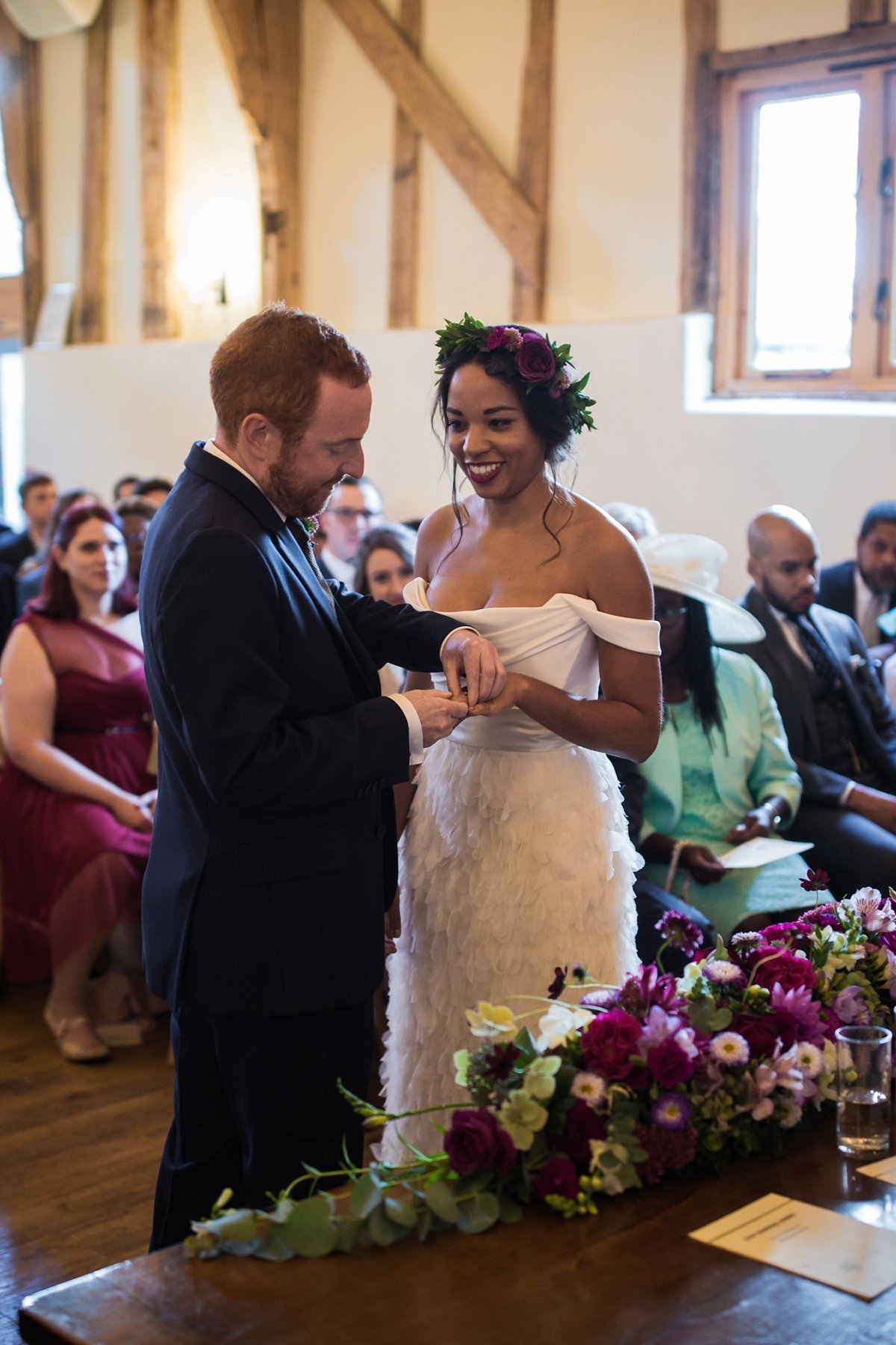 Beautiful bride Leah wore a wedding dress by Halfpenny London