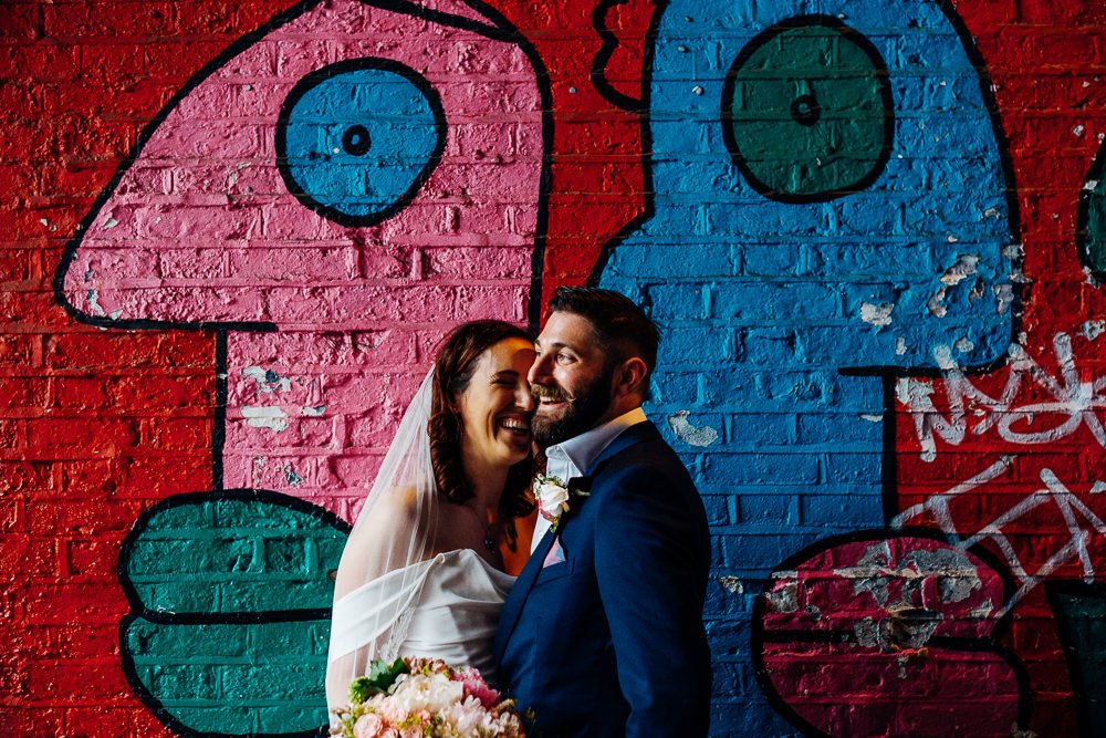 Beautiful bride Hannah wears the Andrea  corset and skirt by Halfpenny London