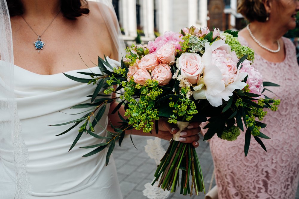 Beautiful bride Hannah wears the Andrea corset and skirt by Halfpenny London