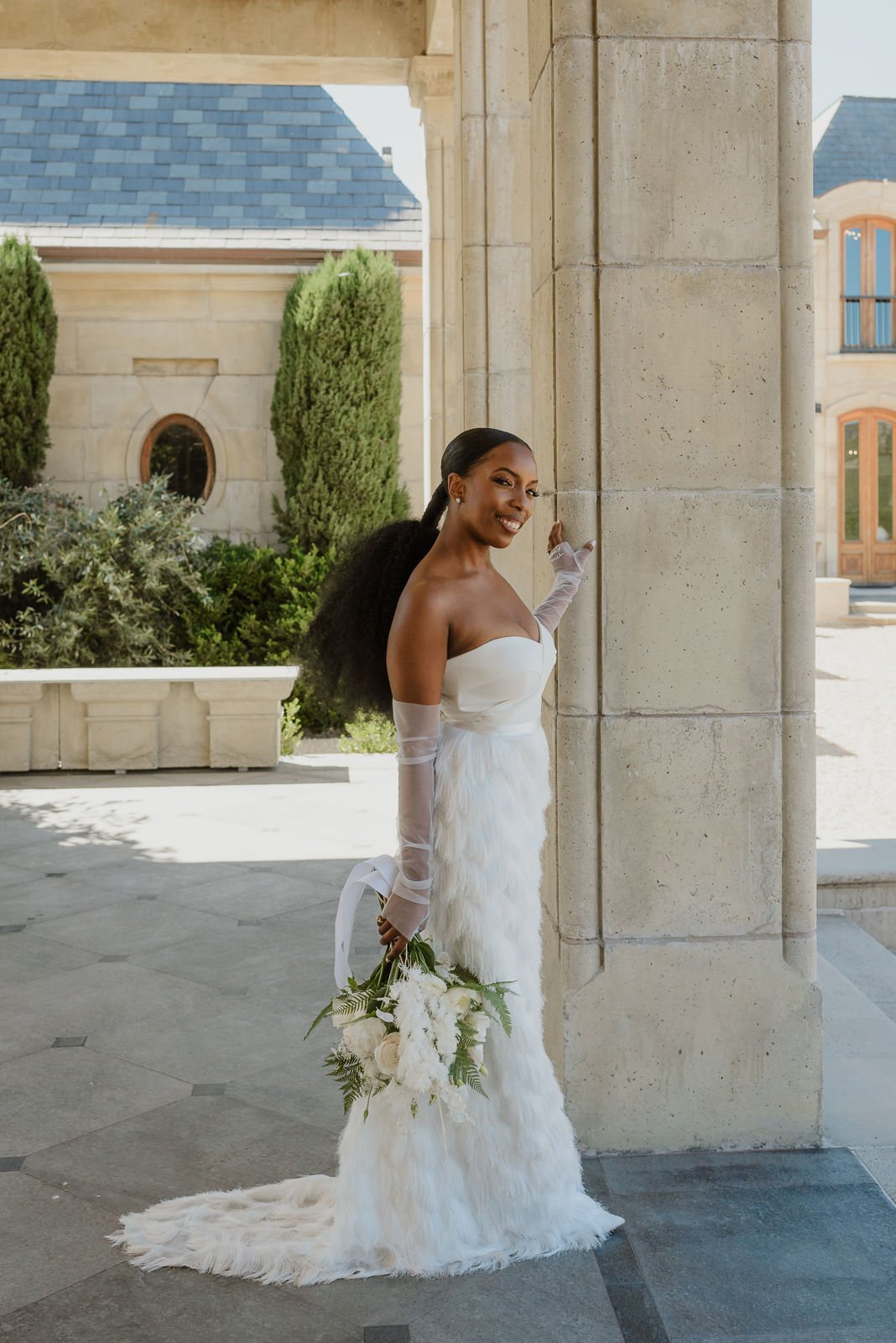 Beautiful bride Jobina wore the Ivy skirt and Riley top | Wedding dress by Halfpenny London