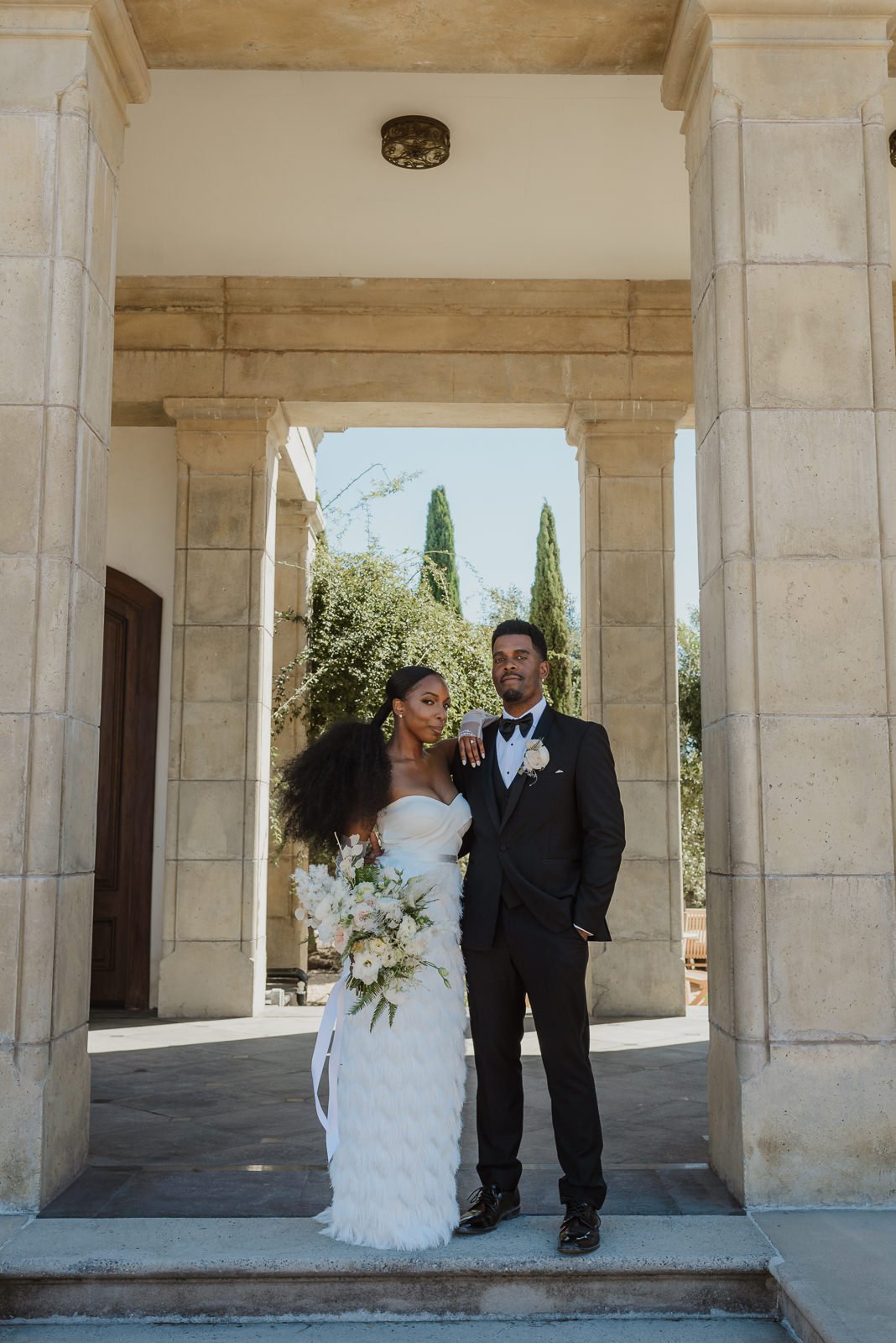 Beautiful bride Jobina wore the Ivy skirt and Riley top | Wedding dress by Halfpenny London