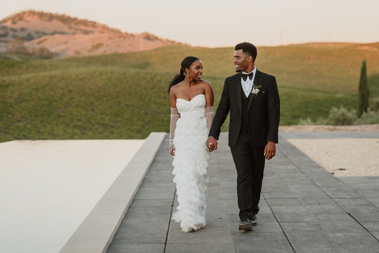 Beautiful bride Jobina wore the Ivy skirt and Riley top | Wedding dress by Halfpenny London