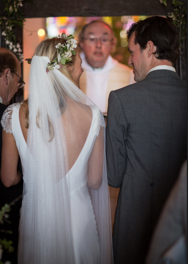 Beautiful bride Carly wears the Vera dress by Halfpenny London