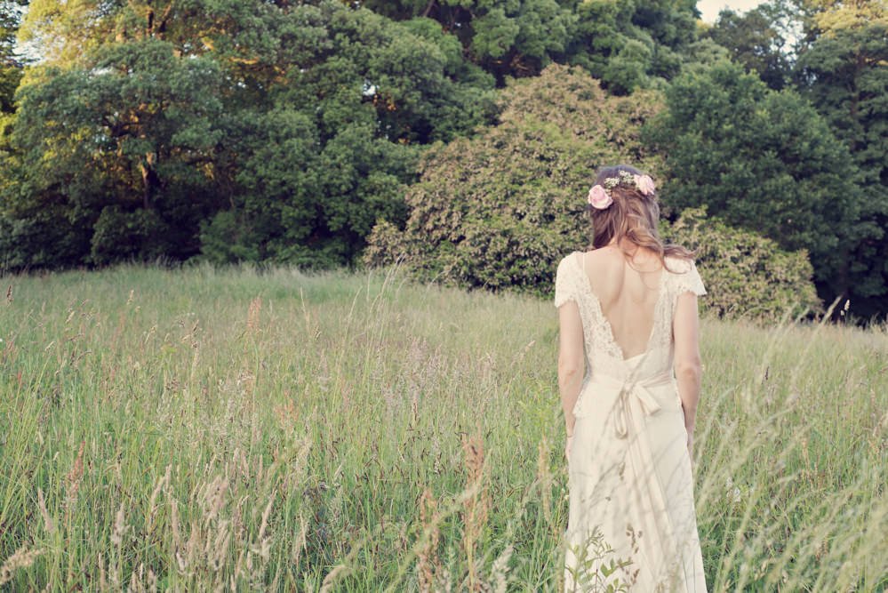 Beautiful bride Amy wears British bridal designer Halfpenny London